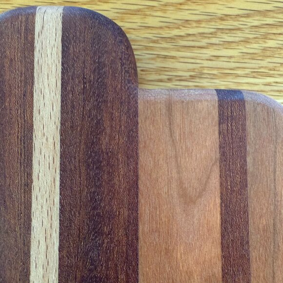 Hamsa Cutting Board Mixed Hardwoods Hand Crafted Reversible Bread Challah Board - Picture 3 of 6